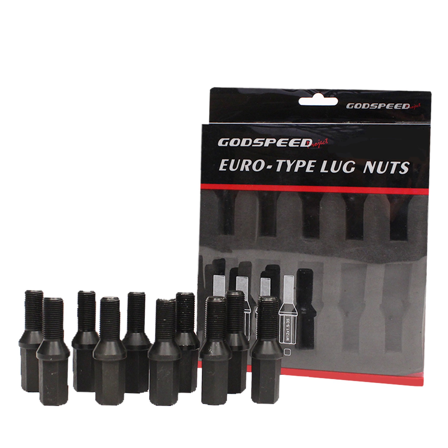 Godspeed Project Euro-type Taper Cone Lug Bolts 10 Piece Set M12 X 1.5
