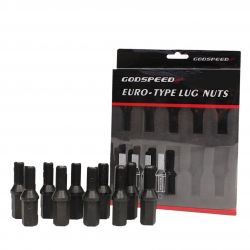 Godspeed Project Black Euro-type Taper Cone Lug Bolts 10 Piece Set M14 X 1.5
