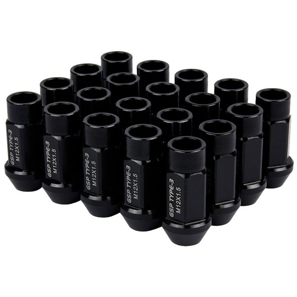 Godspeed Project Black Type 3 50mm Lug Nuts 20 Piece Set M12 X 1.5