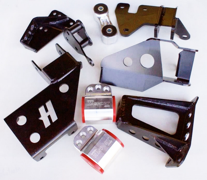Labwork Engine Swap Mount Kit For K20 / K24 Into 92-95 Civic & 94-01 Integra (Silver/Black, Street Bushing)