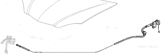 Honda 02-06 RSX Graphite Black Hood Latch Cable