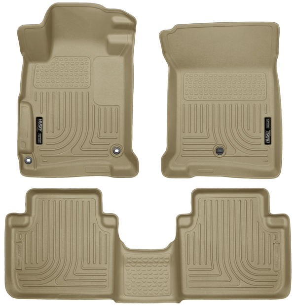 Husky 13-17 Accord Sedan WeatherBeater Tan Front & Rear Floor Liners