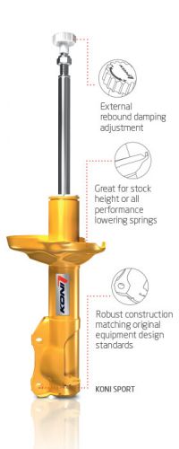 Koni 97-01 Prelude Single Rear Sports Yellow Shock | 8041