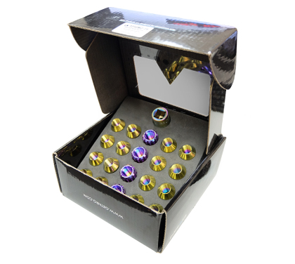 NRG 200 Series M12 X 1.5 Neochrome Titanium Lug Nuts w/Lock Key