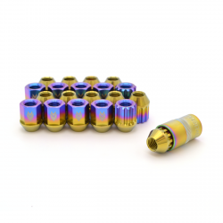 NRG 200 Series M12 X 1.5 Neochrome Titanium Lug Nuts w/Lock Key Socket