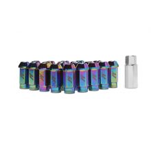 Mishimoto Aluminum Lug Nuts with Lock: Neo Chrome Red M12 x 1.5