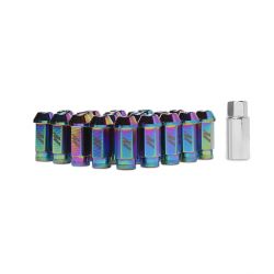 Mishimoto Aluminum Lug Nuts with Lock: Neo Chrome Red M12 x 1.5