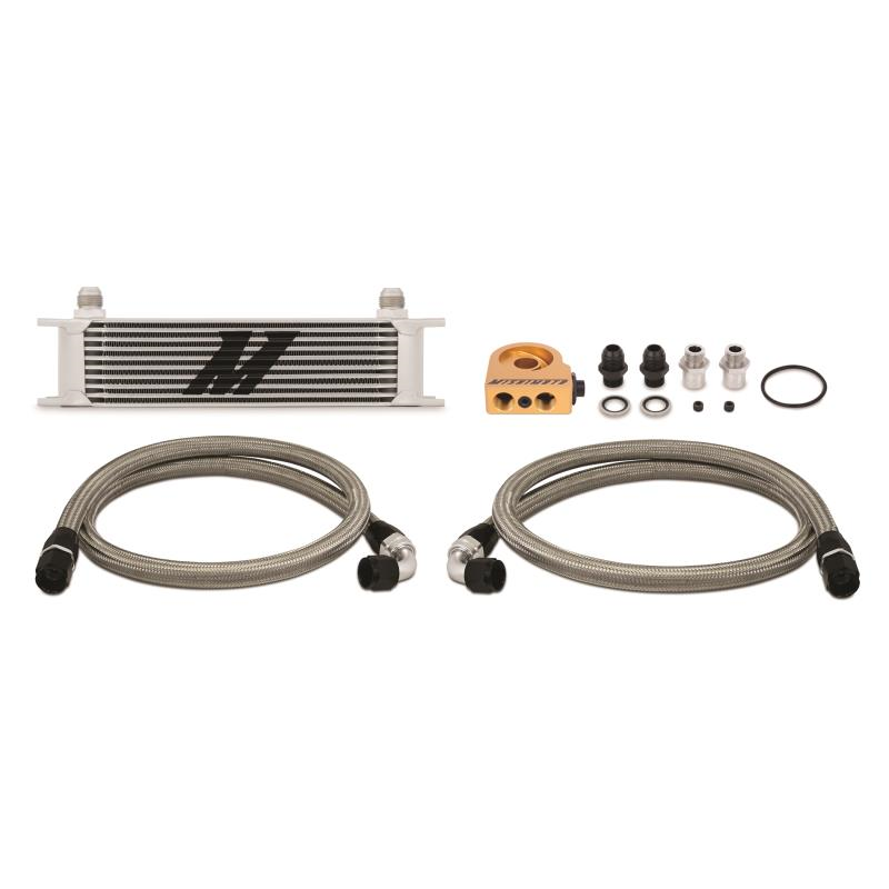 Mishimoto Silver Thermostatic 10 Row Oil Cooler Kit
