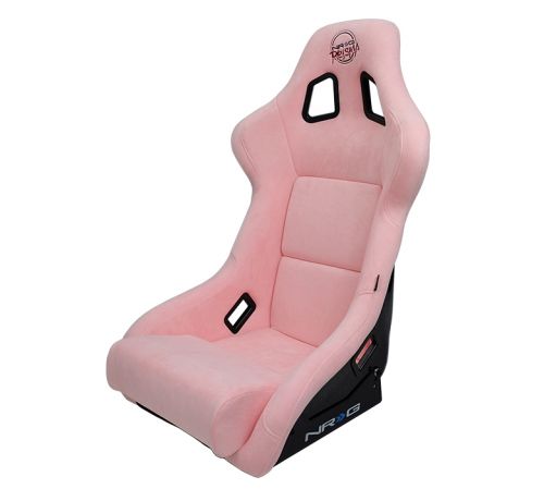 NRG PRISMA Pink Alcantara Large Fiberglass Bucket Seat | FRP-302PK