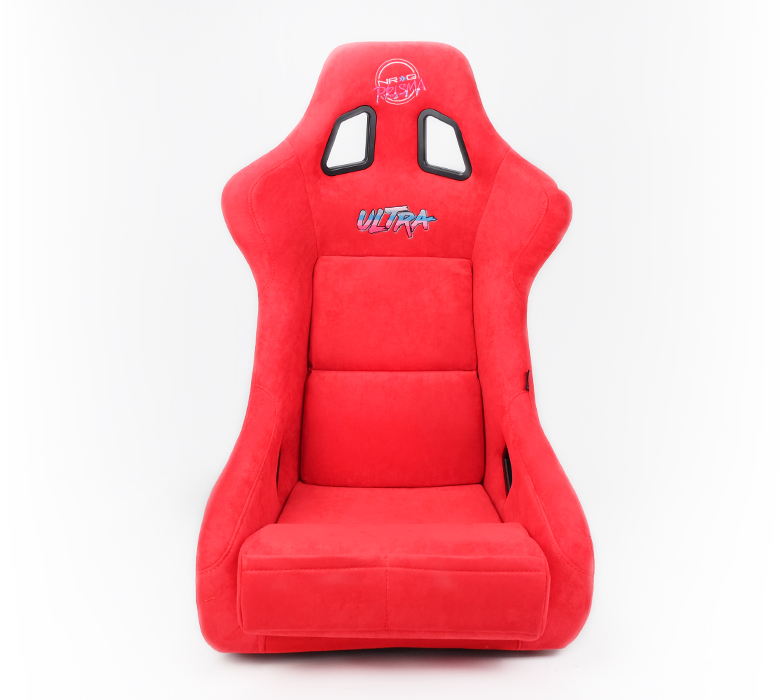 NRG ULTRA Red Alcantara Large Fiberglass Bucket Seat