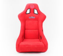NRG ULTRA Red Alcantara Large Fiberglass Bucket Seat
