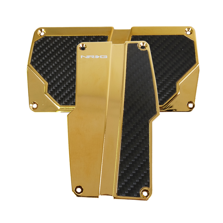 NRG Gold with Black Carbon Fiber Aluminum Automatic Sport Pedals