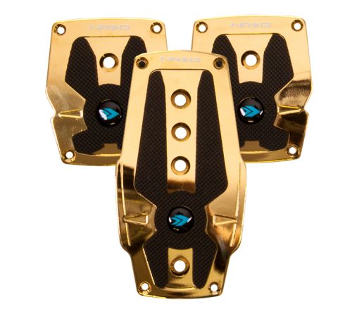 NRG Chrome Gold Aluminum Manual Sport Pedals | PDL-200CG | K