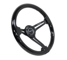 NRG 350mm Black Wood Matte Spoke Reinforced Steering Wheel