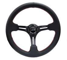 NRG Black 350mm Sport Leather Steering Wheel