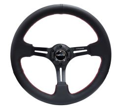 NRG Black 350mm Sport Leather Steering Wheel
