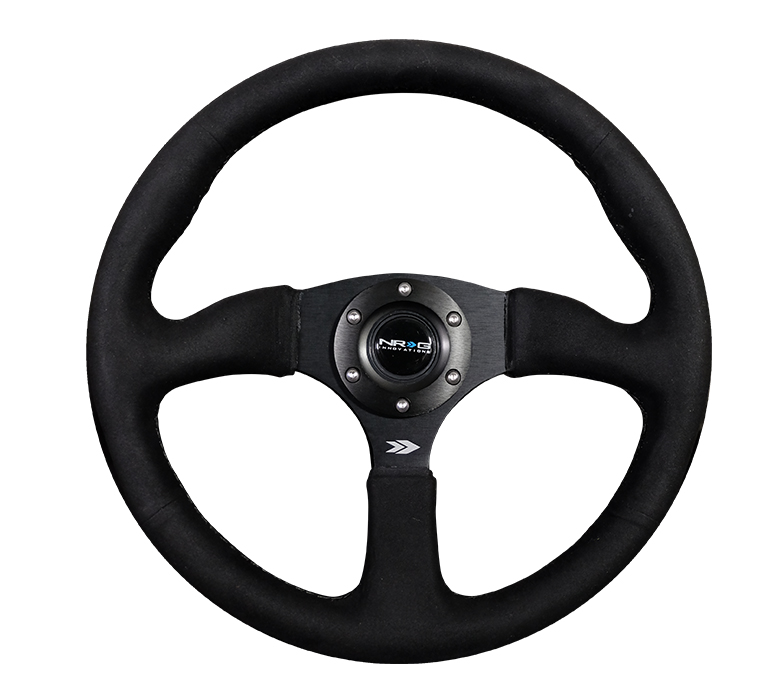 NRG Reinforced 350mm Black Alcantara Steering Wheel