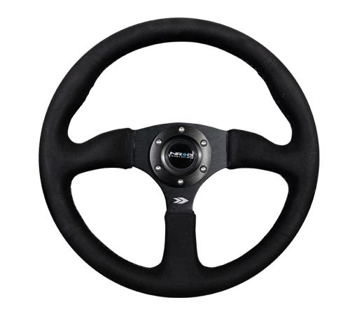 NRG Reinforced 350mm Black Alcantara Steering Wheel | RST-023MB-SA