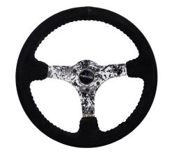 NRG 350mm Black Suede Digital Camo Spoke Reinforced Steering Wheel