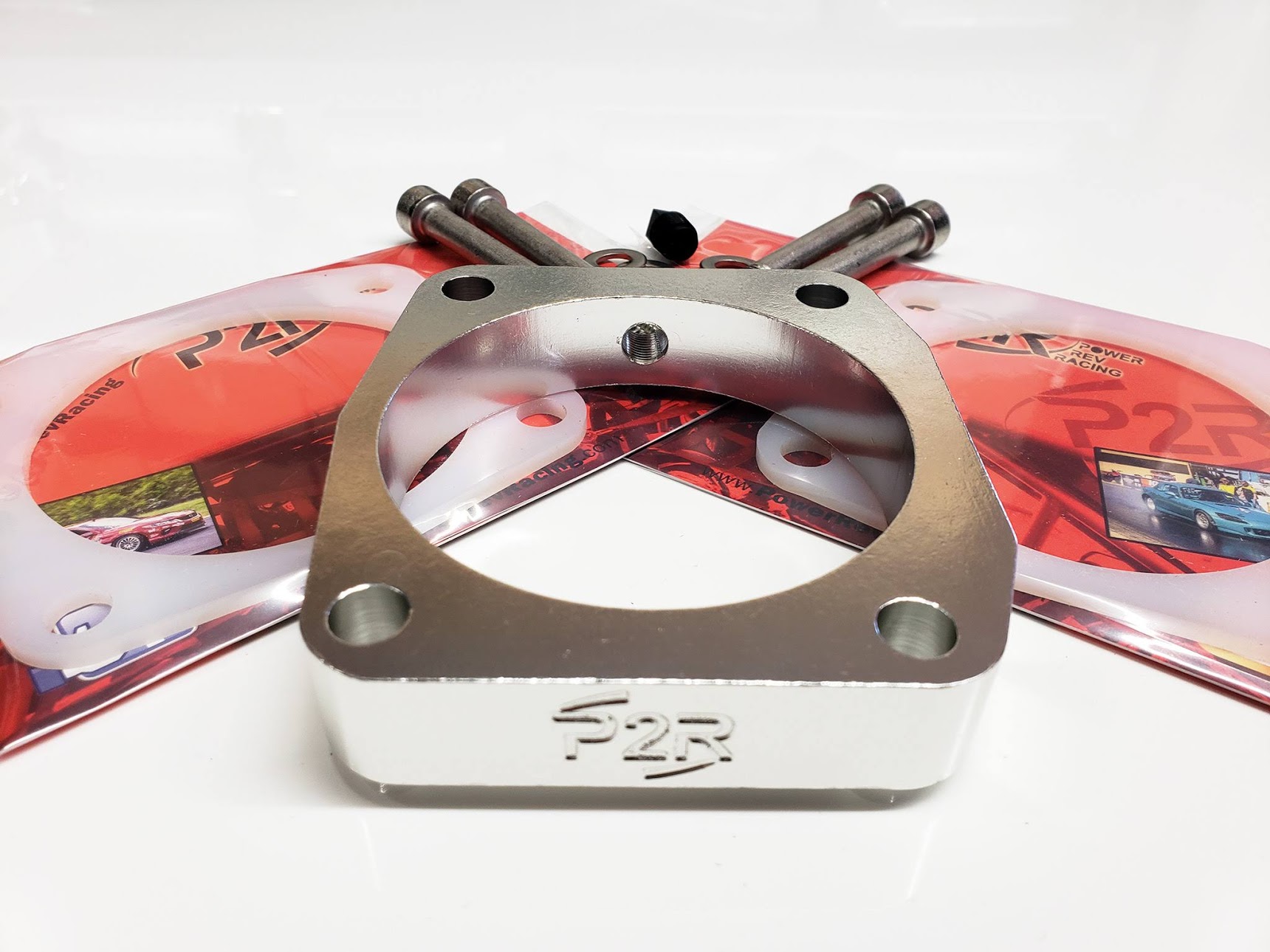 Power Rev Racing 09-14 TL Silver Throttle Body Spacer w/ Gaskets