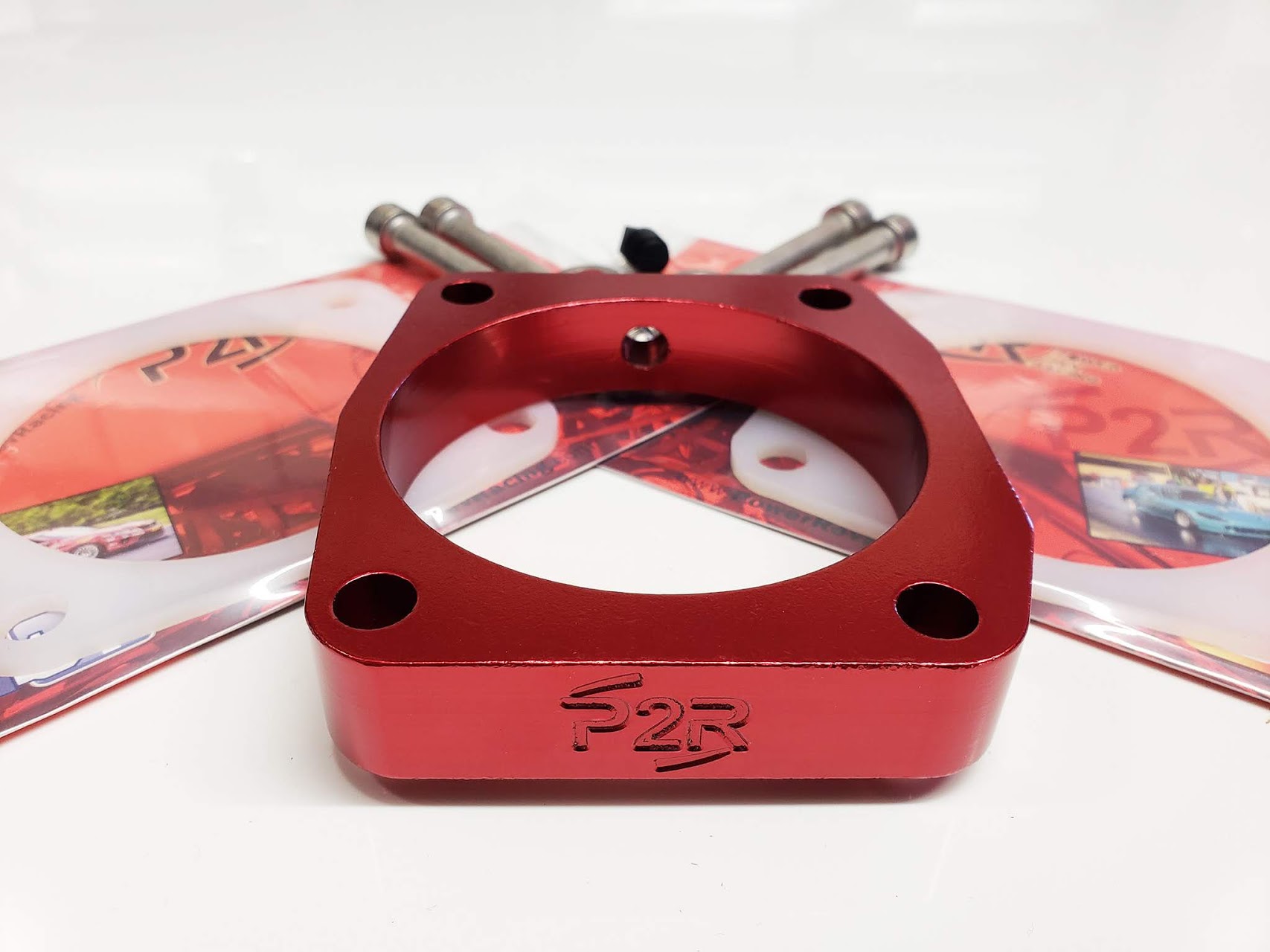 Power Rev Racing 09-14 TL Red Throttle Body Spacer w/ Gaskets