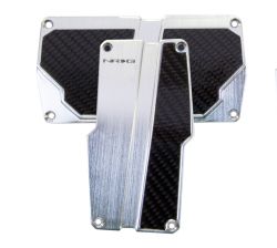 NRG Silver and Carbon Fiber Sport Pedal Set: Automatic