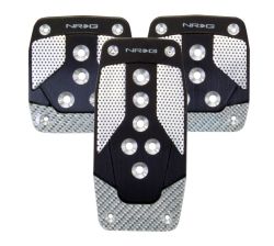 NRG Black and Silver Aluminum Sport Pedals Manual Transmission