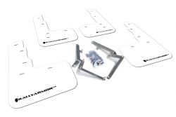 Rally Armor 17-21 Civic Type R White w/ Black Logo Mudflaps