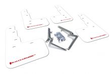 Rally Armor 17-21 Civic Type R White w/ Red Logo Mudflaps
