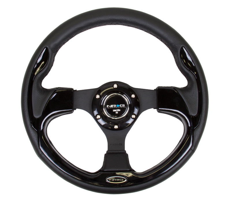 NRG Black Trim 320mm leather Steering Wheel