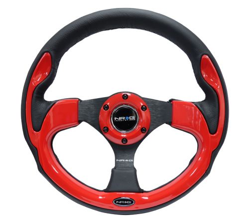 NRG Black and Red Race Style Steering Wheel Leather | RST-001RD
