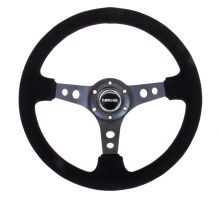 NRG Black Center 350mm Suede Deep Dish Steering Wheel