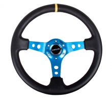 NRG Leather 350mm Blue Spoke Steering Wheel