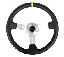 NRG Silver 350mm Leather Steering Wheel