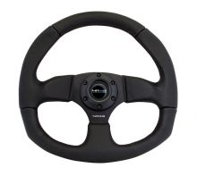 NRG Black Race Style Leather Steering Wheel