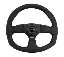 NRG Black Race Style Leather Steering Wheel