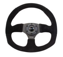 NRG Black Race Style Suede Steering Wheel