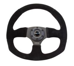 NRG Black Race Style Suede Steering Wheel