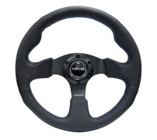 NRG Race Style Steering Wheel: Leather w/ Blue Stitch