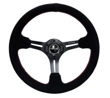 NRG Black Sport Suede Steering Wheel