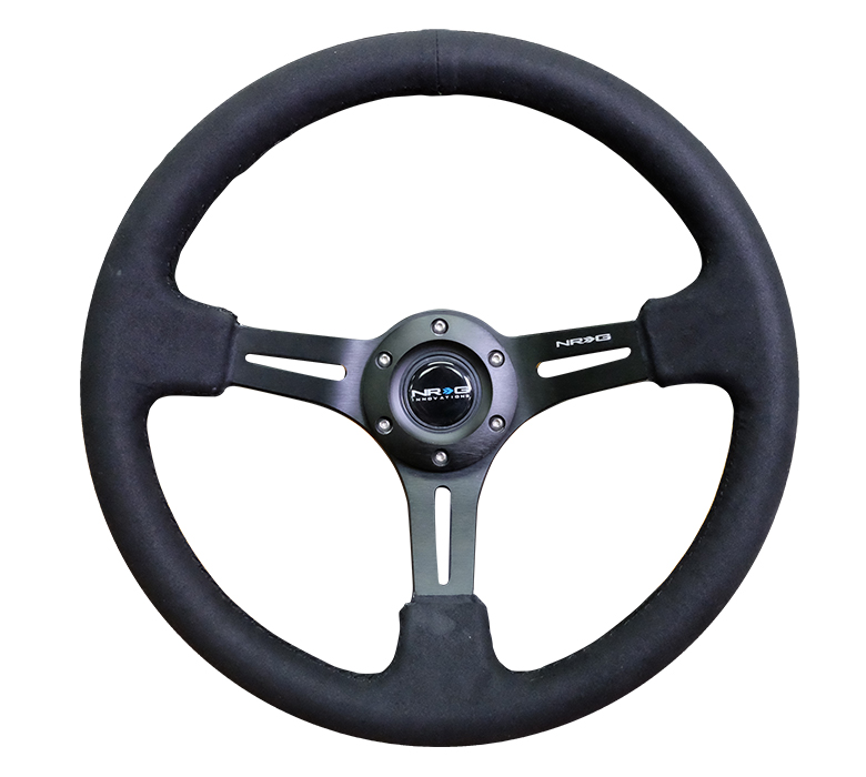 NRG 350mm Black Alcantara w/ Black Center Steering Wheel