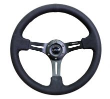 NRG 350mm Black Alcantara w/ Black Center Steering Wheel