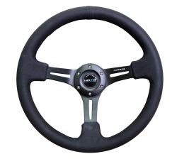 NRG 350mm Black Alcantara w/ Black Center Steering Wheel