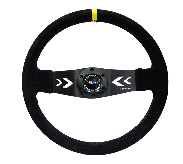 NRG Suede 350mm Deep Dish Steering Wheel Two Spoke