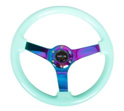 NRG Deep Dish Mint Fresh Woodgrain w/ NeoChrome Center Steering Wheel