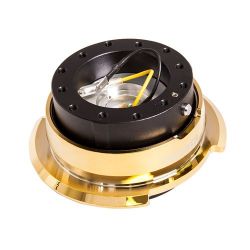 NRG Black Body Chrome Gold Ring 2.8 Quick Release