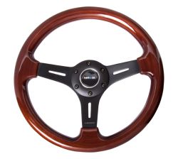 NRG Classic Woodgrain Black Spoke 330mm Steering Wheel