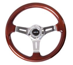 NRG Classic Woodgrain Chrome Spoke 330mm Steering Wheel