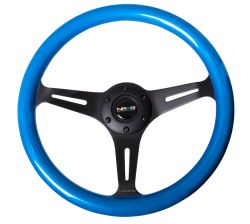 NRG Blue Classic Woodgrain 350mm Steering Wheel