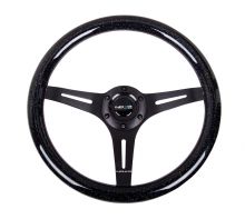 NRG Black Spoke Sparkled Woodgrain 350mm Steering Wheel